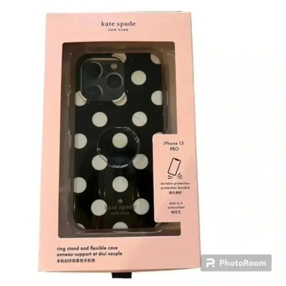 Kate Spade New York iPhone 13 Pro polkadot flexible black case without r… - Picture 1 of 13